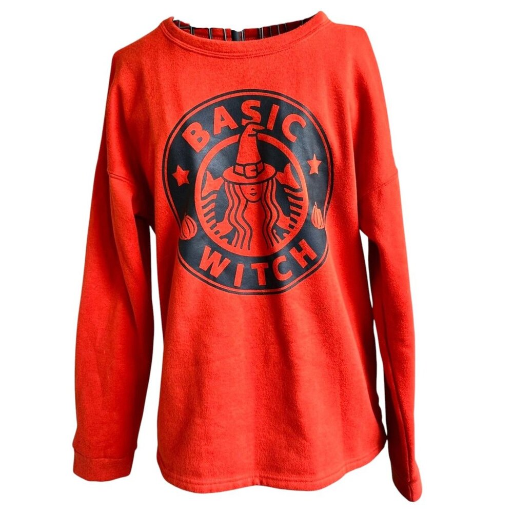 Sheshow Basic Witch Sweatshirt Medium Orange Hall… - image 4